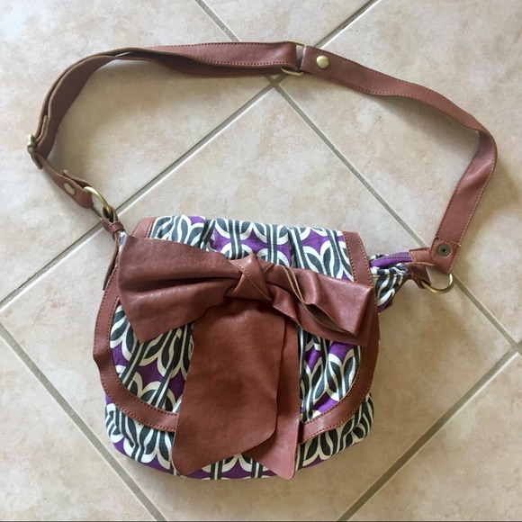 Anthro Bow Purse: purple, white and green w/ 🎀 - Picture 2 of 5
